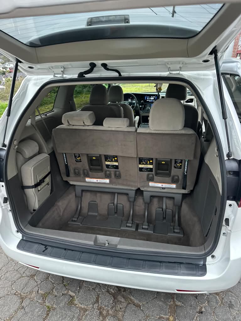 Toyota Sienna LE 2017 interior comfortable seating minivan rental Capitola